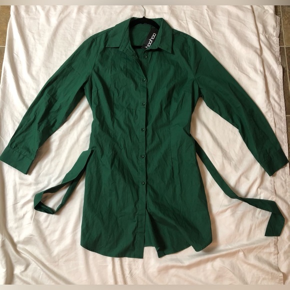 Boohoo Plus Dresses & Skirts - BOOHOO PLUS CHECK SELF BELTED SHIRT DRESS SIZE: 14
